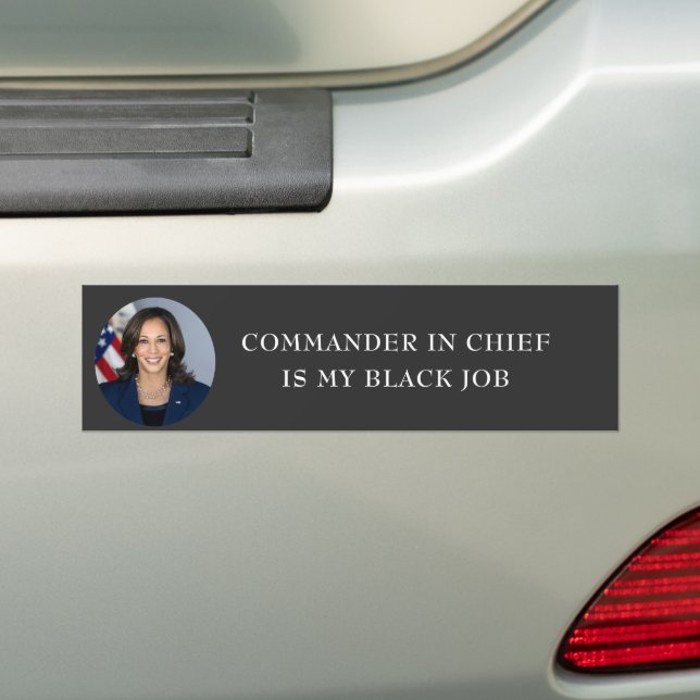 Kamala Harris President Black Job Bumper Sticker (On Car)