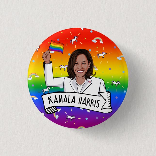 Kamala Harris Pride 3 Cm Round Badge (Front)