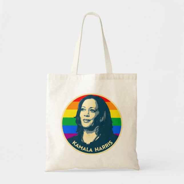 KAMALA HARRIS PRIDE BADGE TOTE BAG (Front)