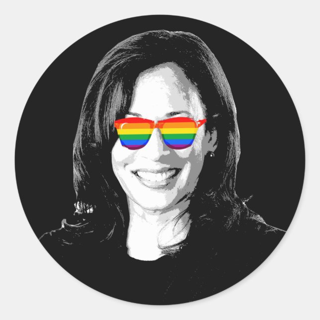 Kamala Harris Pride Classic Round Sticker (Front)