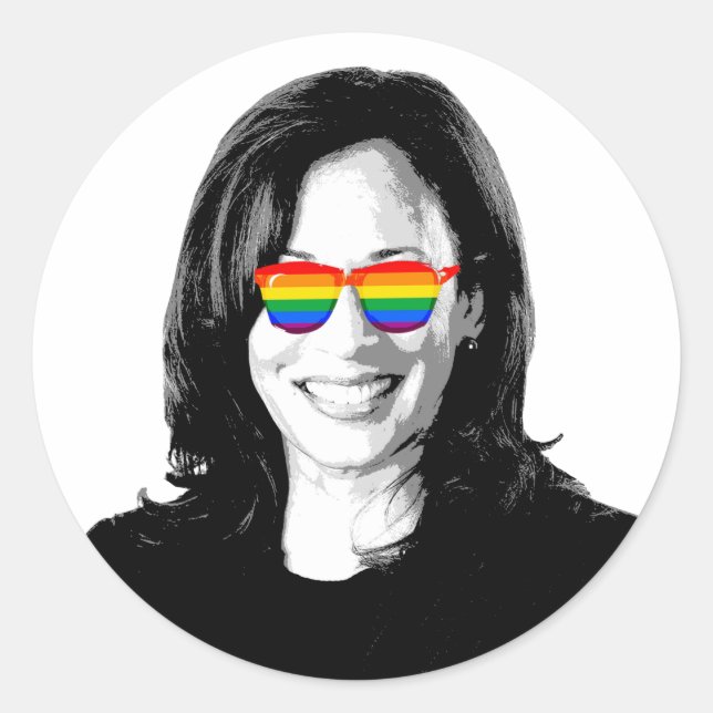 Kamala Harris Pride Classic Round Sticker (Front)