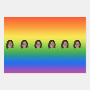 Kamala Harris Pride Holiday Wrapping Paper Sheet