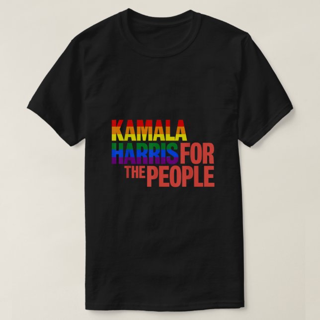 Kamala Harris Pride Shirt  LGBT Gay Pride Rainbow (Design Front)