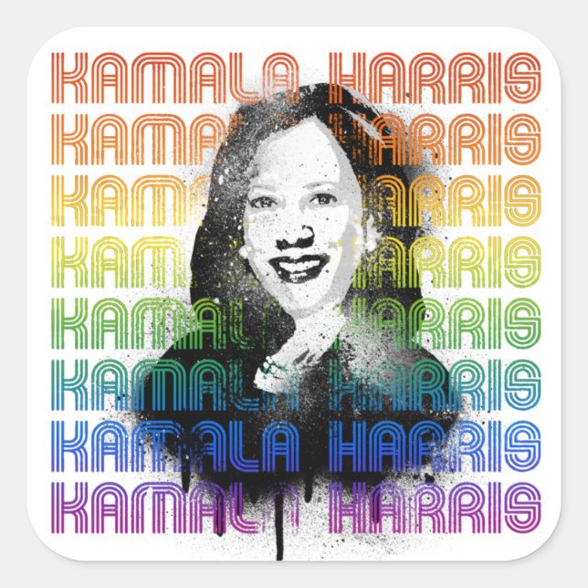 Kamala Harris Pride Square Sticker (Front)