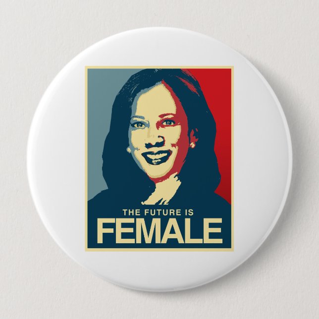 Kamala Harris Propaganda - Future is Female - 10 Cm Round Badge (Front)