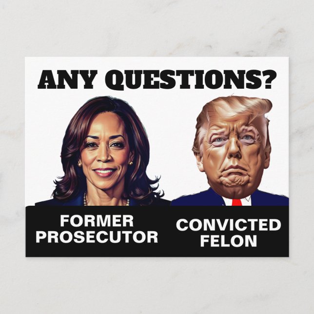 Kamala Harris Prosecutor Trump Felon Postcard (Front)
