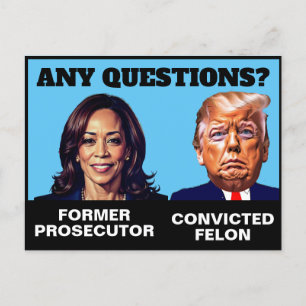 Kamala Harris Prosecutor Trump Felon Postcard
