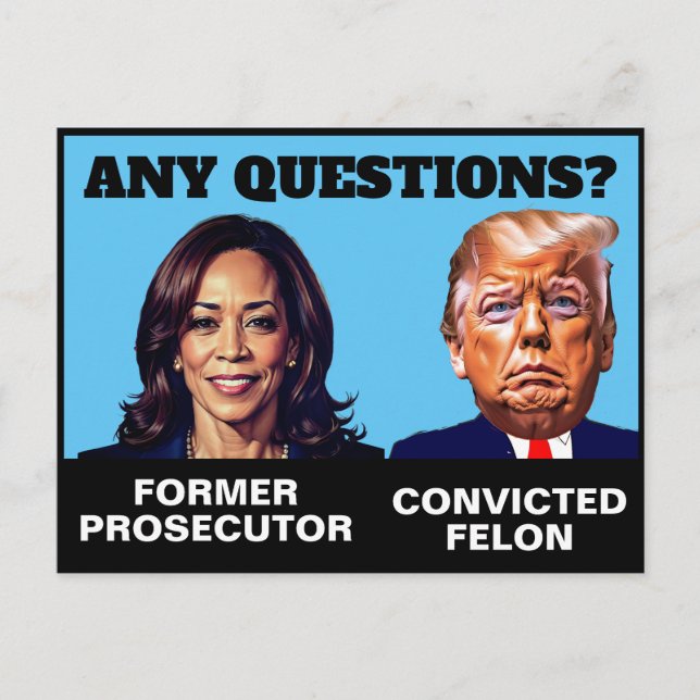 Kamala Harris Prosecutor Trump Felon Postcard (Front)