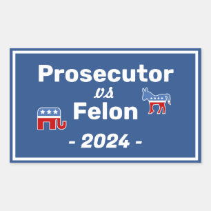 Kamala Harris Prosecutor VS Felon Rectangular Sticker
