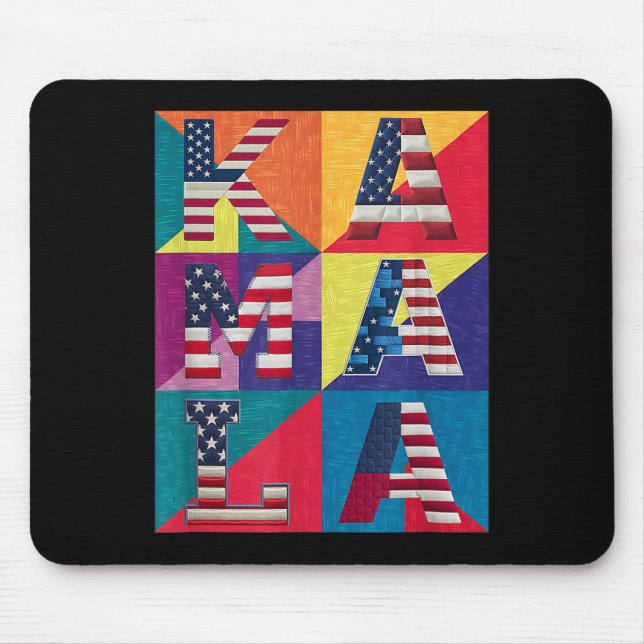Kamala Harris Quilted Show Your Support For Harris Mouse Mat (Front)