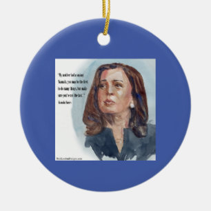 Kamala Harris & Quote Ceramic Tree Decoration