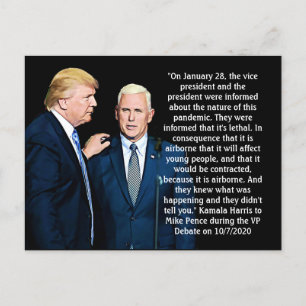 Kamala Harris Quote during the VP Debate Postcard