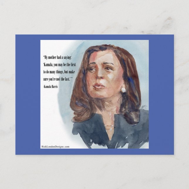 Kamala Harris & Quote Postcard (Front)