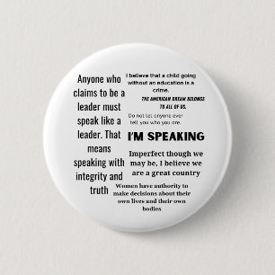 Kamala Harris Quotes, Anti Trump Word Cloud 6 Cm Round Badge