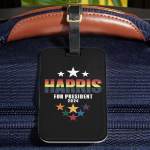 Kamala Harris Rainbow Gay Pride LGBT Election 2024 Luggage Tag