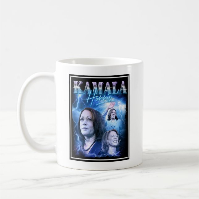 Kamala Harris Retro 90s Style Coffee Mug (Left)