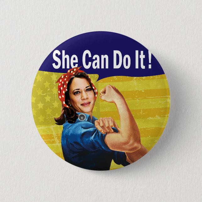 Kamala Harris She Can Do It! Button (Front)