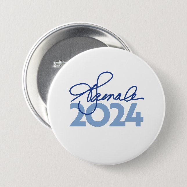 Kamala Harris Signature 2024 7.5 Cm Round Badge (Front & Back)