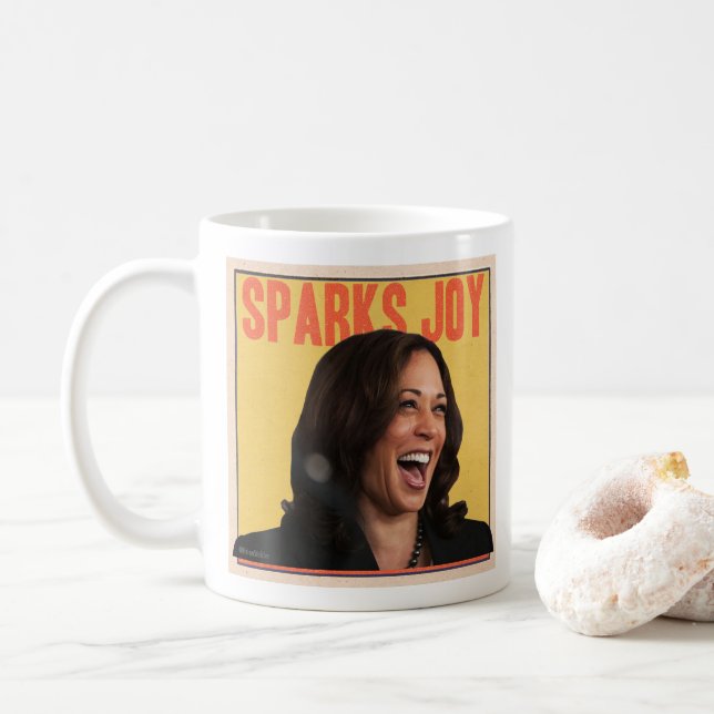 Kamala Harris Sparks Joy mug (With Donut)