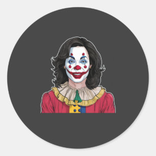 Kamala Harris Spooky Halloween Clown Election 2024 Classic Round Sticker