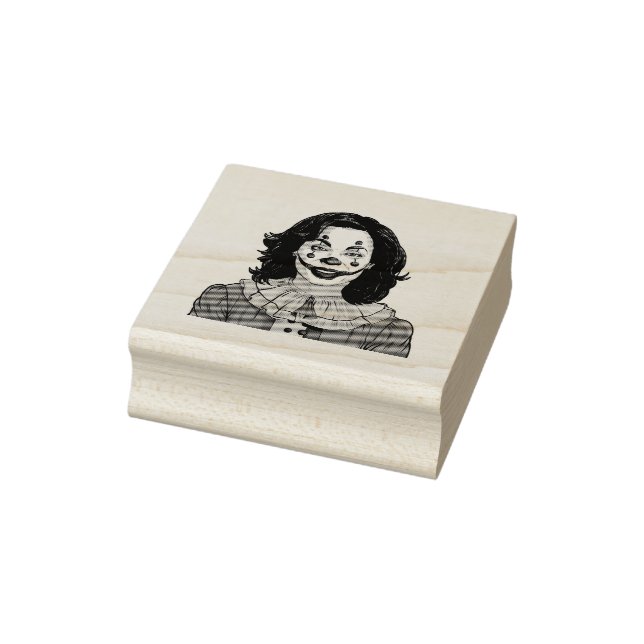 Kamala Harris Spooky Halloween Clown Election 2024 Rubber Stamp (Stamp)