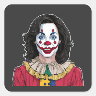 Kamala Harris Spooky Halloween Clown Election 2024 Square Sticker