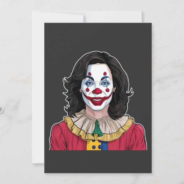 Kamala Harris Spooky Halloween Clown Election 2024 Thank You Card (Front)