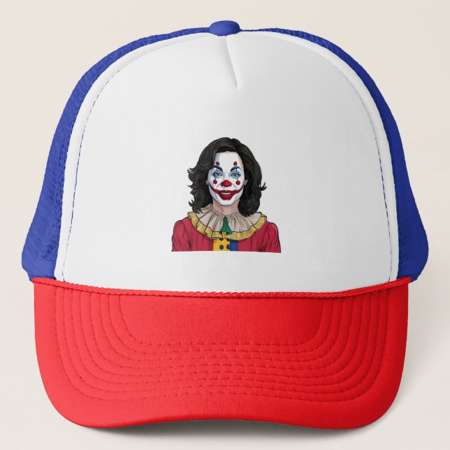Kamala Harris Spooky Halloween Clown Election 2024 Trucker Hat (Front)