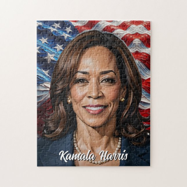  Kamala Harris Stars and Stripes Jigsaw Puzzle (Vertical)