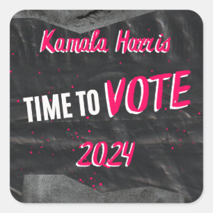 Kamala Harris Sticker. Black colour. Square Sticker