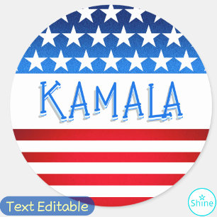 Kamala Harris Supporter Volunteer Fans Custom Text Classic Round Sticker