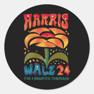 Kamala Harris Tim W 2024 Peace Lgbt Harris W Waltz Classic Round Sticker