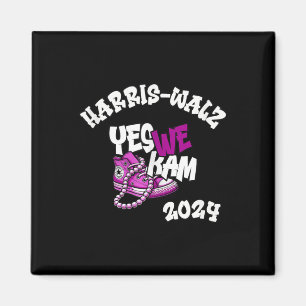 Kamala Harris Tim W 2024 yes We Kam Purple White T Magnet