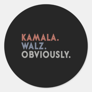 Kamala Harris Tim W Obviously Vote Harris Waltz 20 Classic Round Sticker