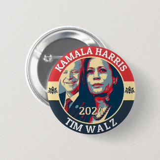 Kamala Harris Tim Walz 2024 6 Cm Round Badge