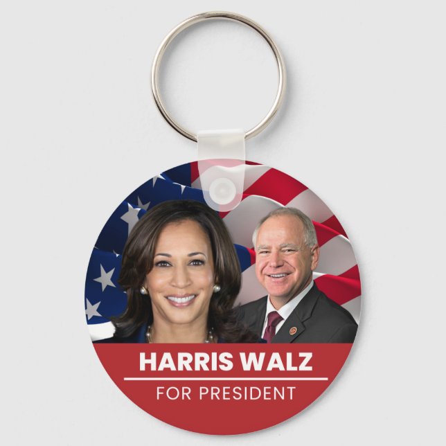 Kamala Harris Tim Walz 2024 Key Ring (Front)
