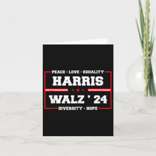 Kamala Harris Tim Walz 2024 Peace Lgbt Harris Walz Card