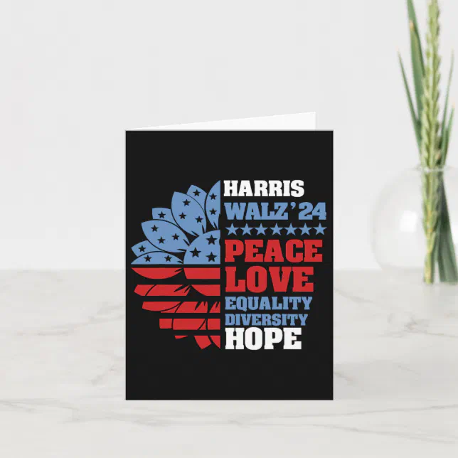 Kamala Harris Tim Walz 2024 Peace Lgbt Harris Walz Card Zazzle