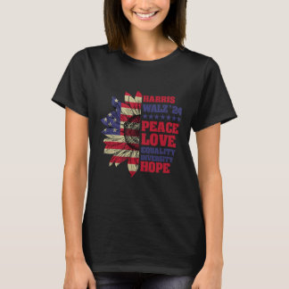 Kamala Harris Tim Walz 2024 Peace Lgbt Harris Walz T-Shirt