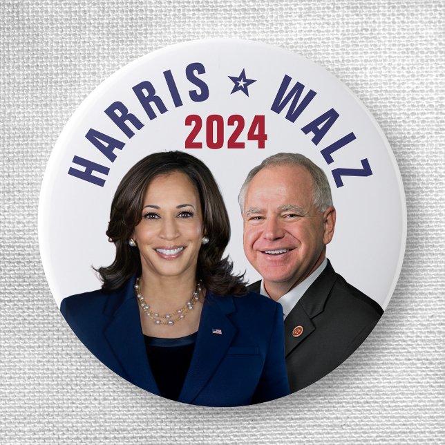 Kamala Harris Tim Walz 2024 President Vice Photos 3 Cm Round Badge (Creator Uploaded)