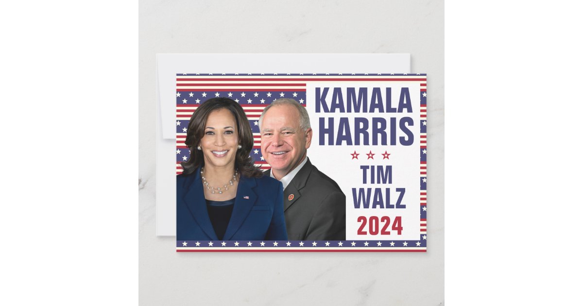Kamala Harris Tim Walz 2024 President Vice Photos Invitation Zazzle