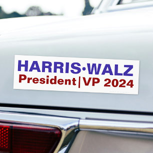 Kamala Harris Tim Walz 2024 President   Vice Pres Bumper Sticker