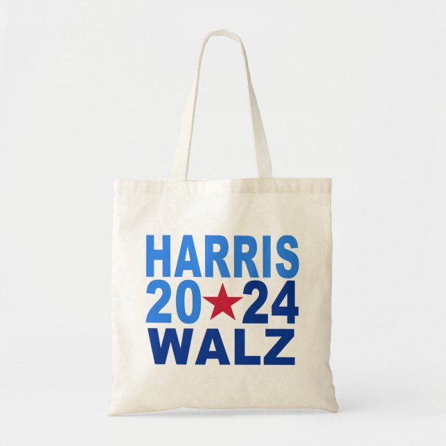 Kamala Harris Tim Walz 2024 Reusable Tote Bag (Front)