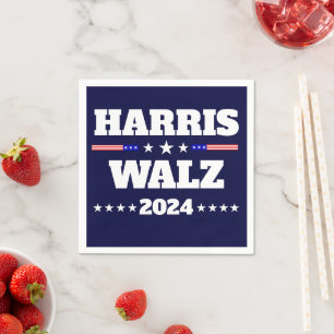 Kamala Harris Tim Walz 2024 US President Campaign Napkin