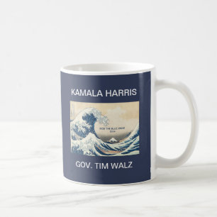KAMALA HARRIS TIM WALZ BLUE WAVE 2024  COFFEE MUG