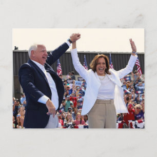 Kamala Harris Tim Walz outdoor Postcard
