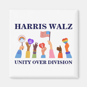 Kamala Harris Tim Walz Unity Over Division Magnet