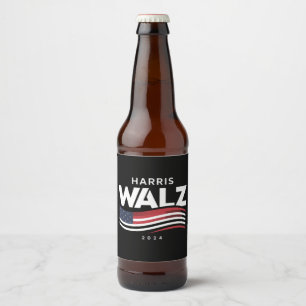 Kamala Harris Tim Walz Waltz 2024 Election Beer Bottle Label