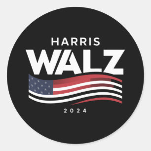 Kamala Harris Tim Walz Waltz 2024 Election Classic Round Sticker