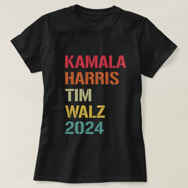 Kamala Harris Tim Walz Waltz 2024 Election Democra T-Shirt (Design Front)